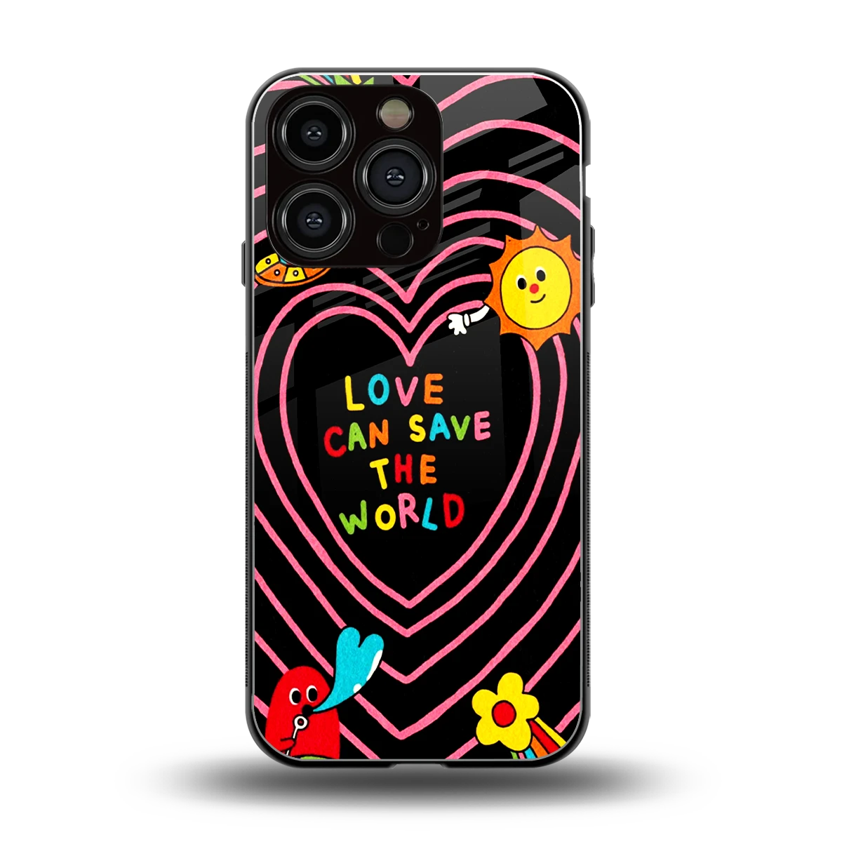 Save With Love back phone cover | glass case for iphone 16 pro