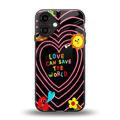 Save With Love back phone cover | glass case for iphone 16
