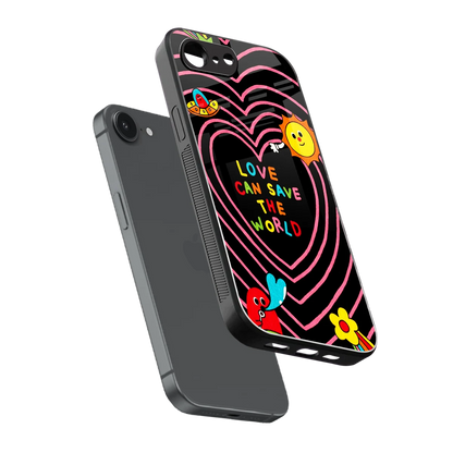 Save With Love sleek iphone 16e cover with tempered glass back and TPU edges
