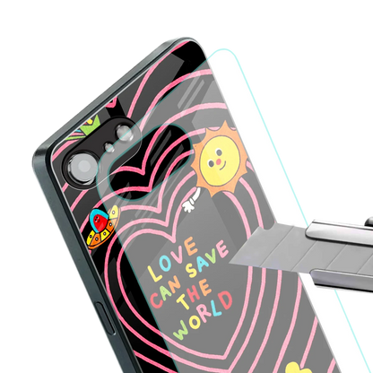 Save With Love stylish phone case for iphone 16e | glossy glass and slim fit