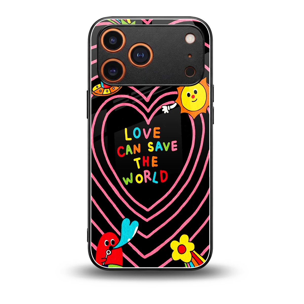 Save With Love back phone cover | glass case for iphone 17 pro