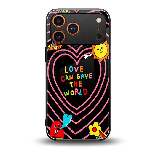 Save With Love back phone cover | glass case for iphone 17 pro max
