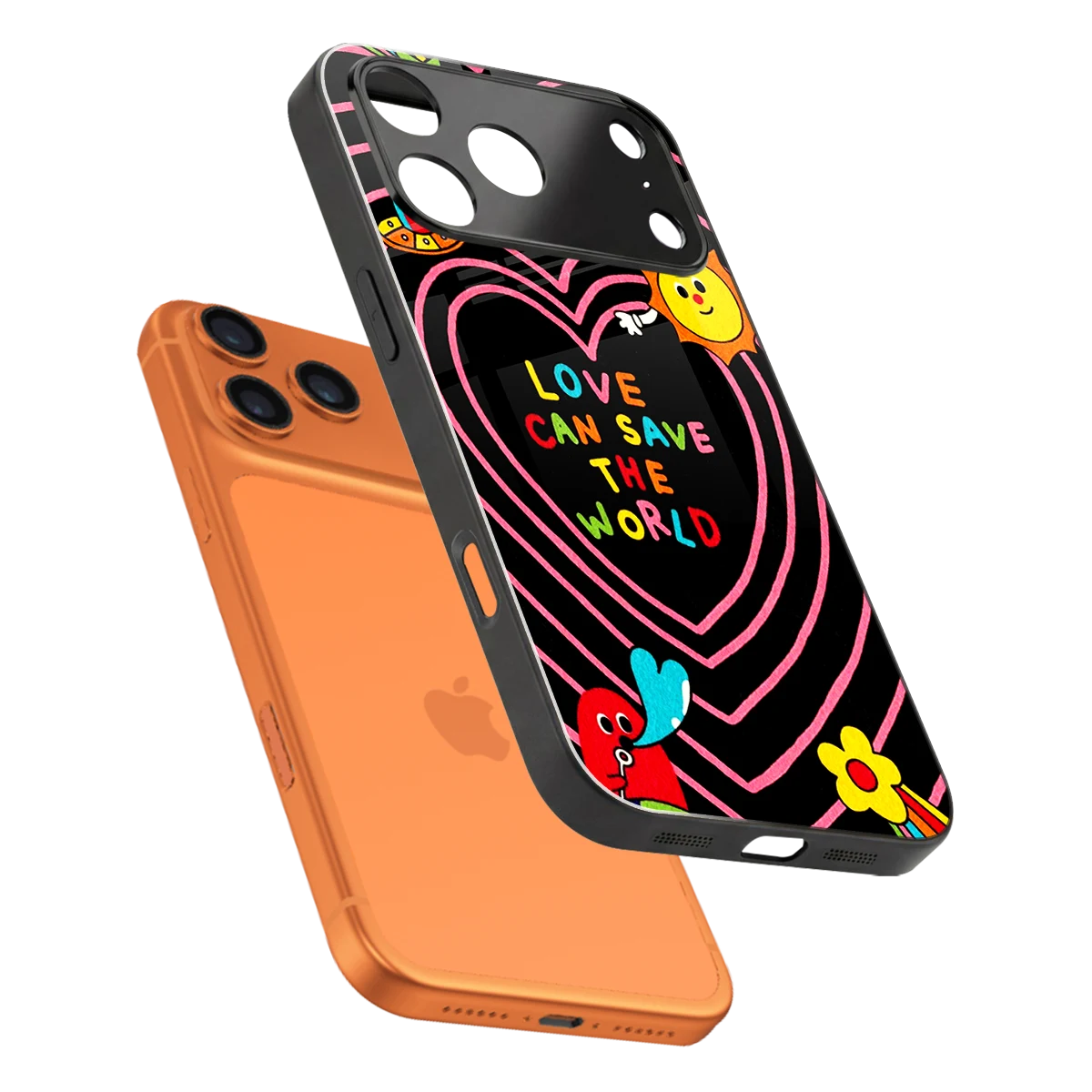 Save With Love sleek iphone 17 pro cover with tempered glass back and TPU edges