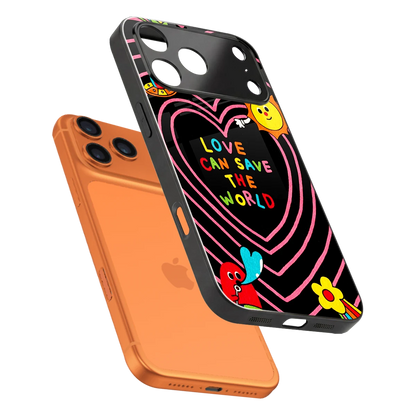Save With Love sleek iphone 17 pro cover with tempered glass back and TPU edges