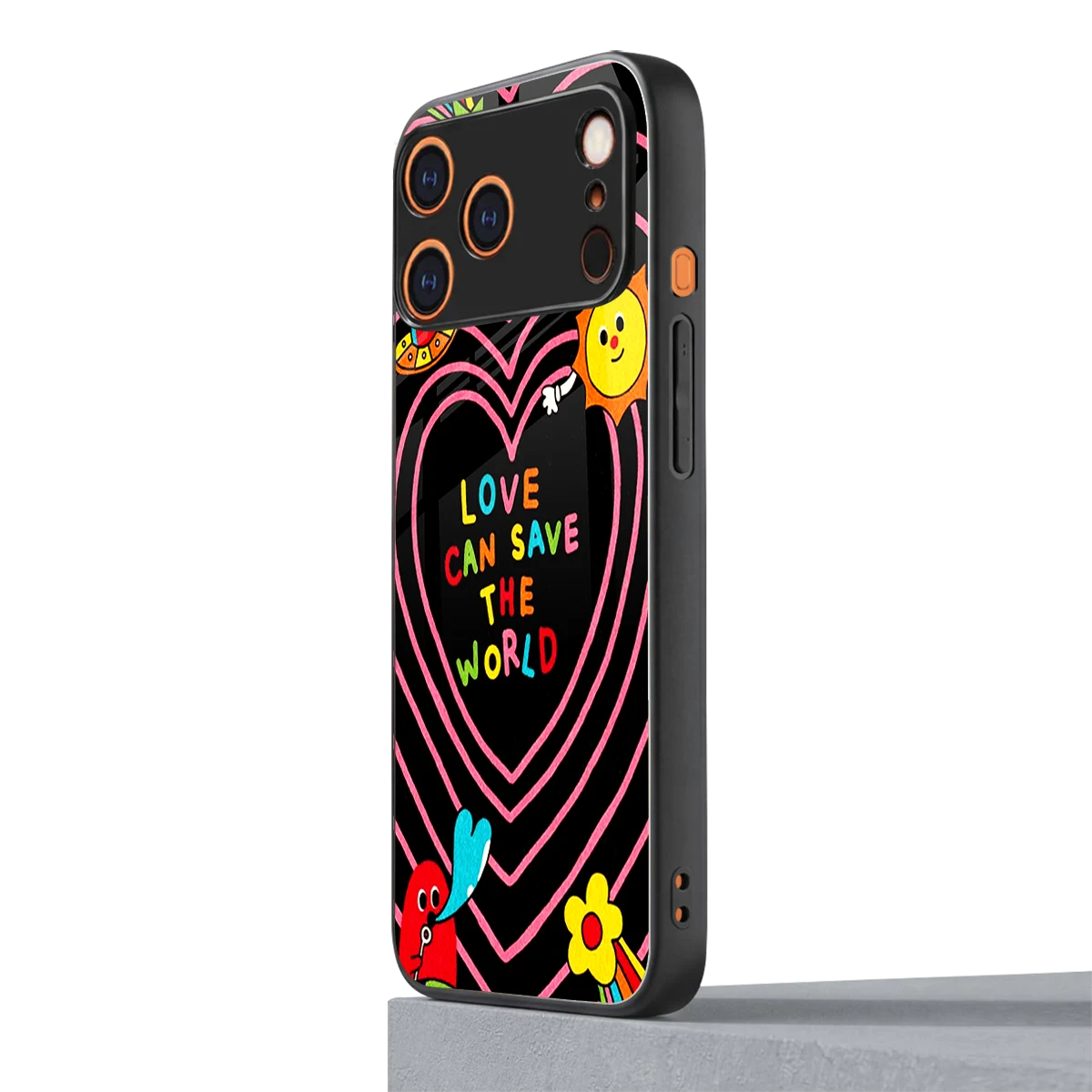 Save With Love iphone 17 pro mobile cover | shockproof glass phone case