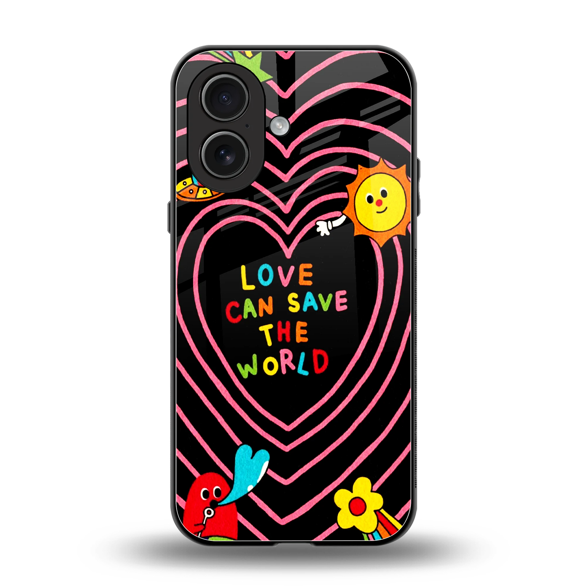 Save With Love back phone cover | glass case for iphone 17