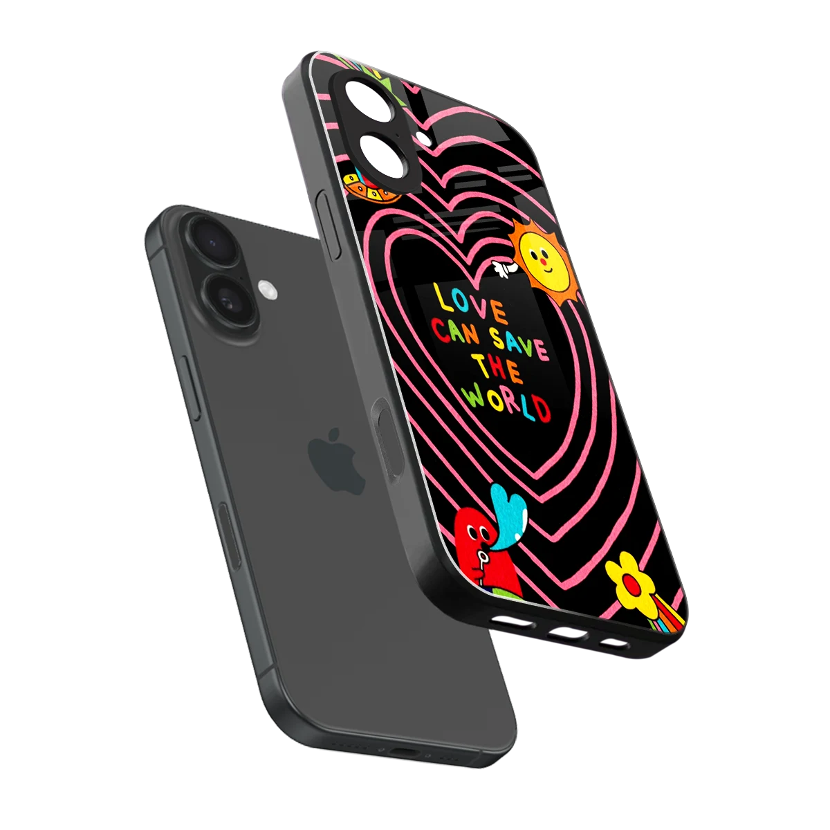 Save With Love sleek iphone 17 cover with tempered glass back and TPU edges