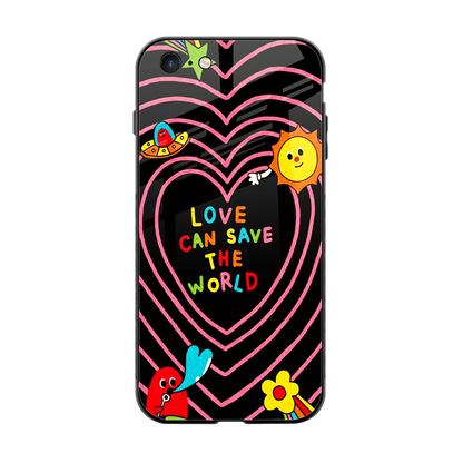 Save With Love back phone cover | glass case for iphone 6