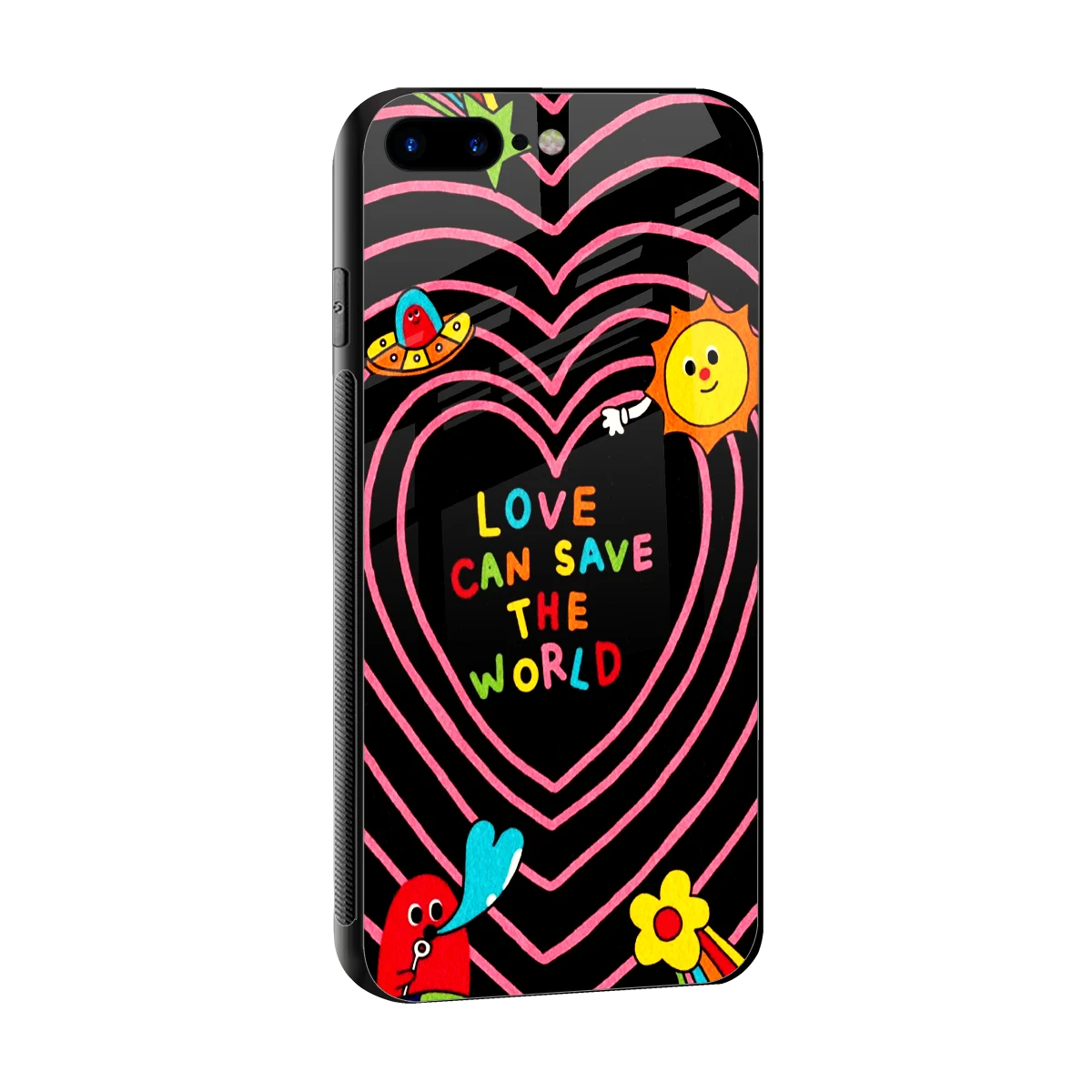 Save With Love sleek iphone 8 plus cover with tempered glass back and TPU edges