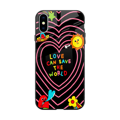 Save With Love back phone cover | glass case for iphone xs