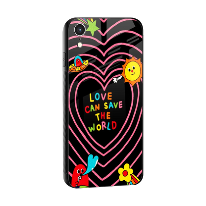 Save With Love sleek iphone xr cover with tempered glass back and TPU edges