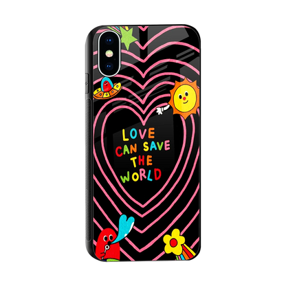Save With Love sleek iphone xs cover with tempered glass back and TPU edges