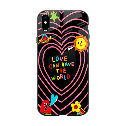 Save With Love back phone cover | glass case for iphone xs max