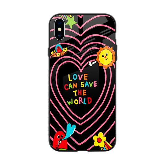 Save With Love back phone cover | glass case for iphone xs max