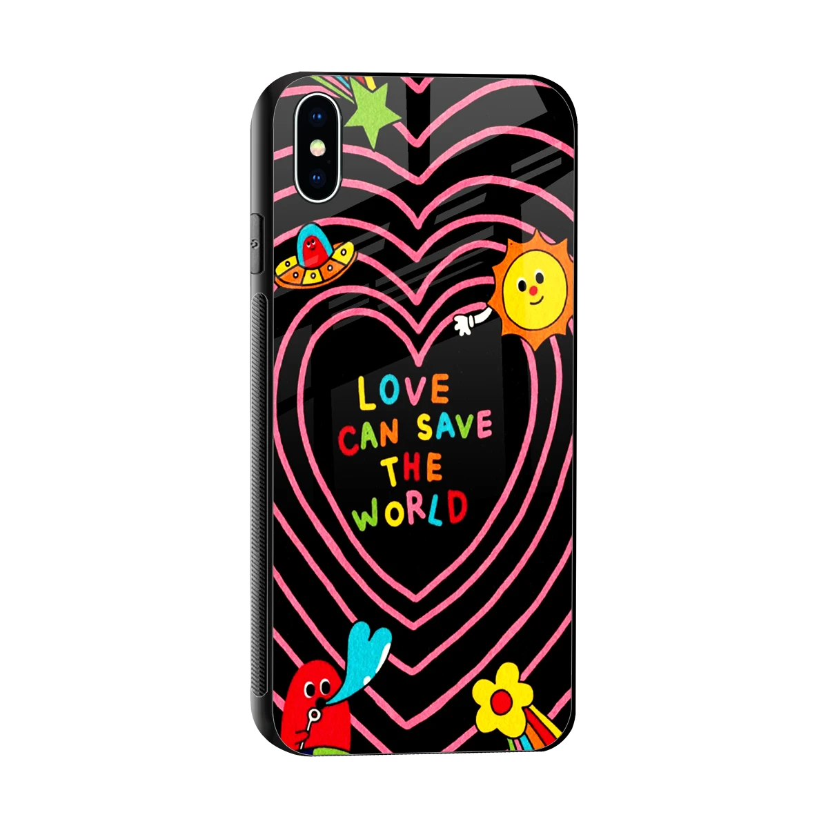 Save With Love sleek iphone xs max cover with tempered glass back and TPU edges