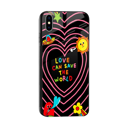 Save With Love sleek iphone xs max cover with tempered glass back and TPU edges