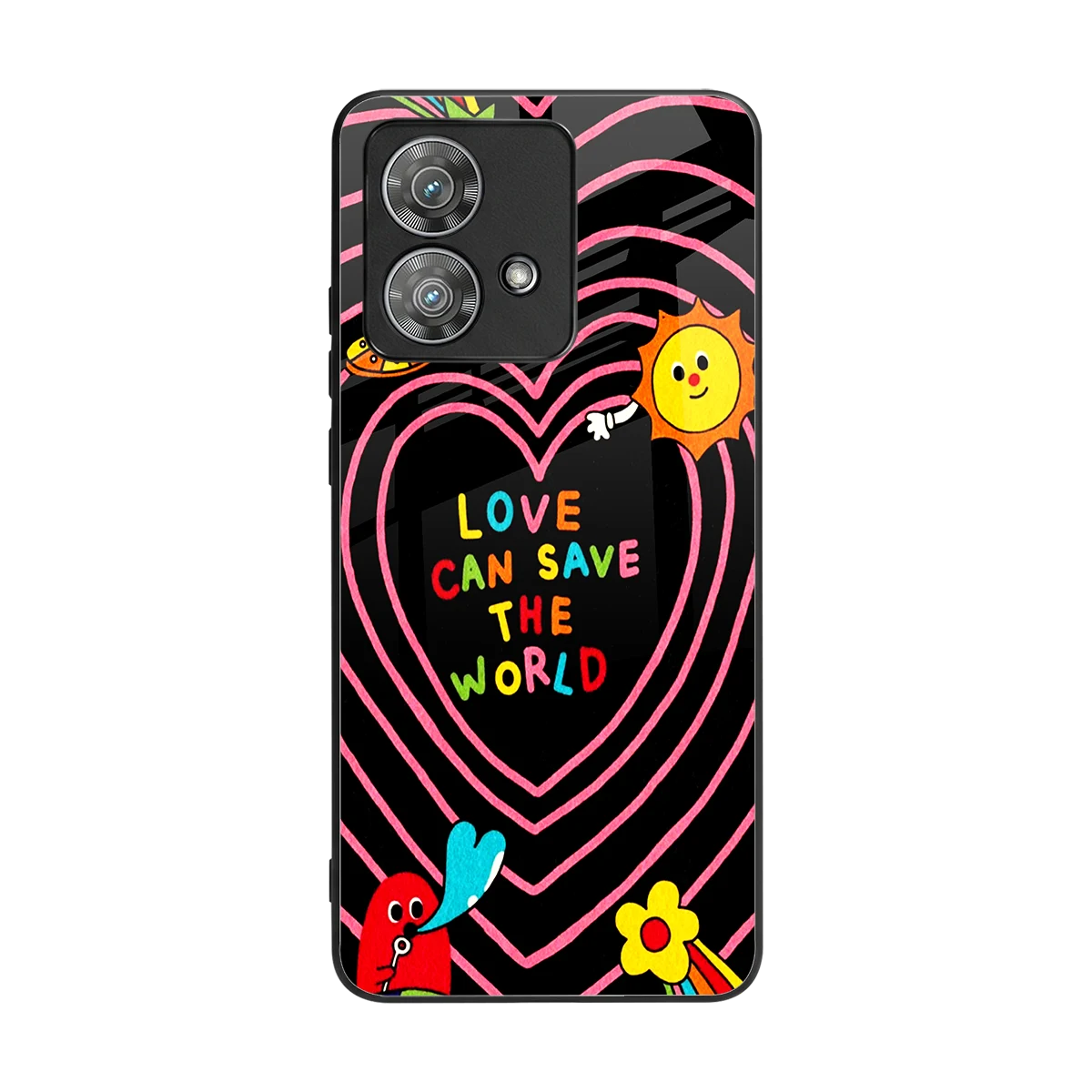 Save With Love back phone cover | glass case for motorola edge 40 neo 5g