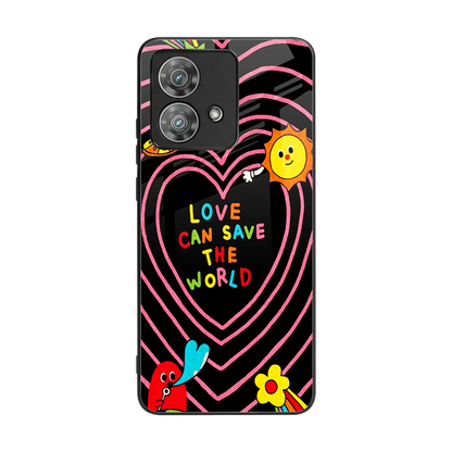 Save With Love back phone cover | glass case for motorola edge 40 neo 5g