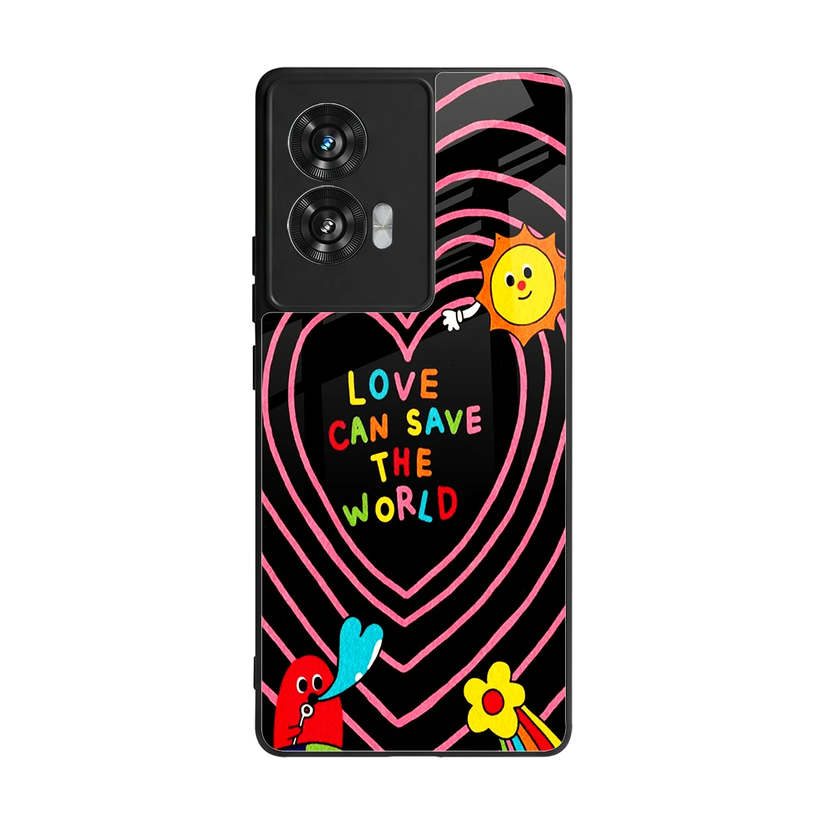 Save With Love back phone cover | glass case for motorola edge 50 fusion