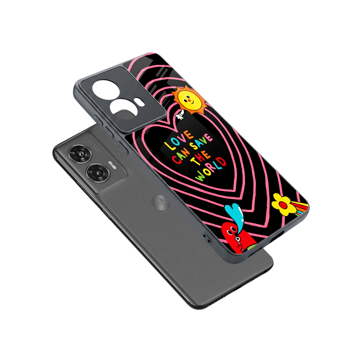 Save With Love sleek motorola edge 50 fusion cover with tempered glass back and TPU edges