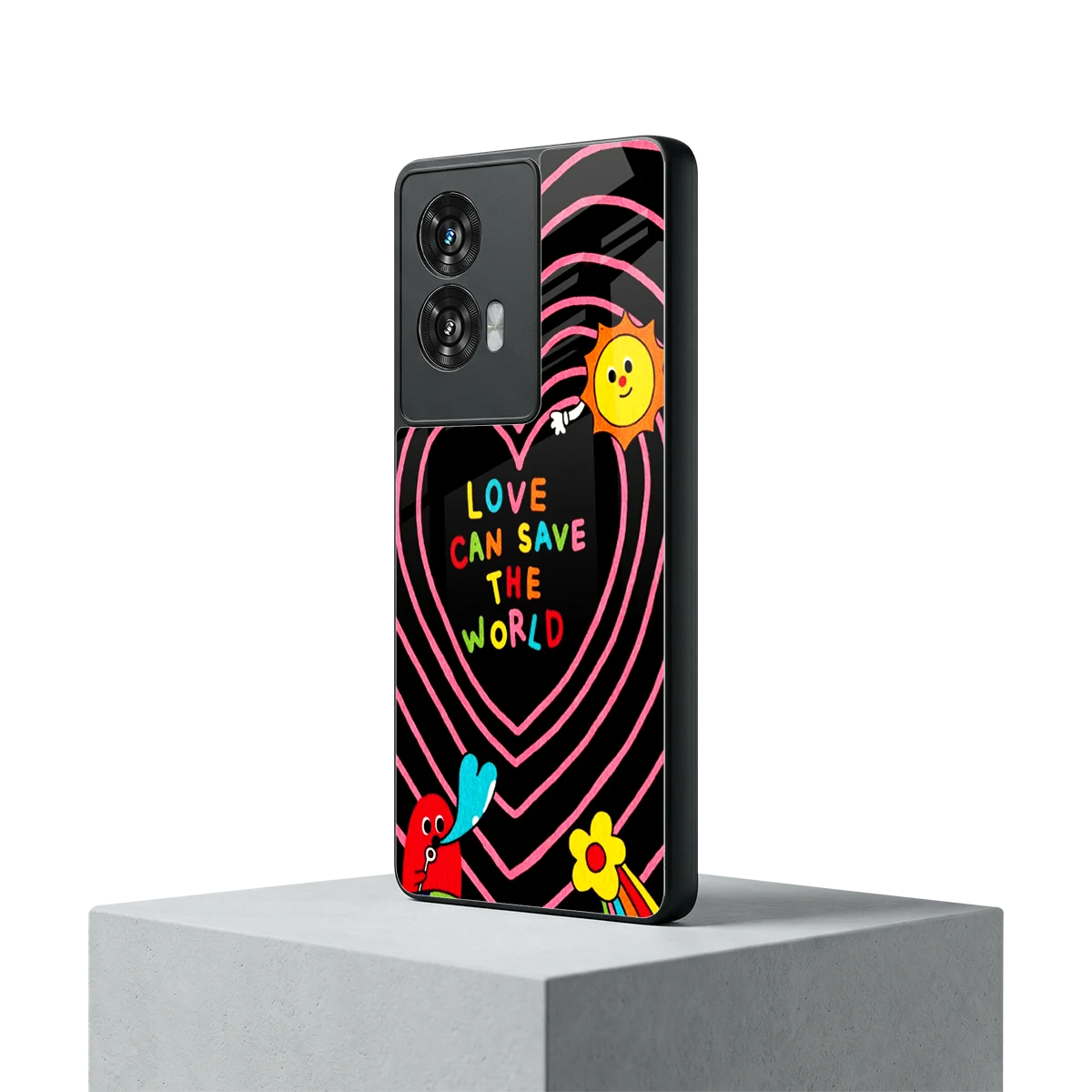 Save With Love motorola edge 50 fusion mobile cover | shockproof glass phone case