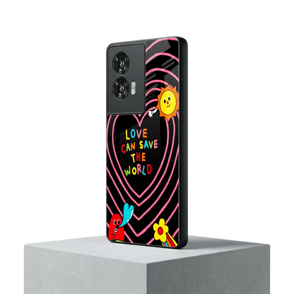 Save With Love motorola edge 50 fusion mobile cover | shockproof glass phone case