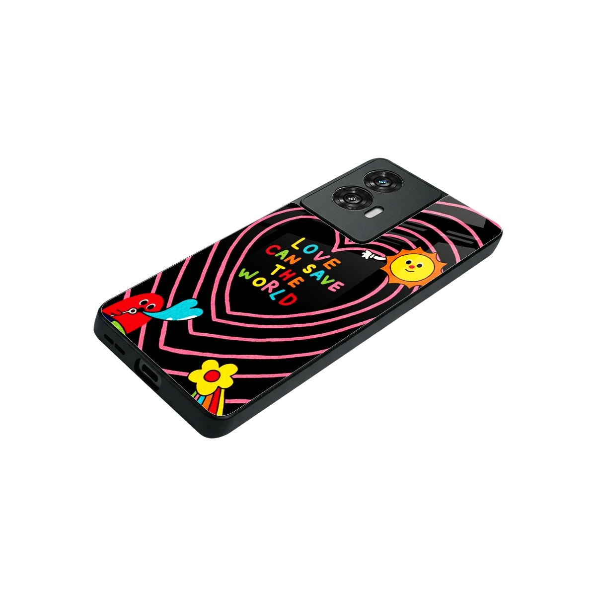 Save With Love stylish phone case for motorola edge 50 fusion | glossy glass and slim fit
