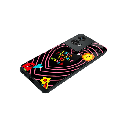 Save With Love stylish phone case for motorola edge 50 fusion | glossy glass and slim fit