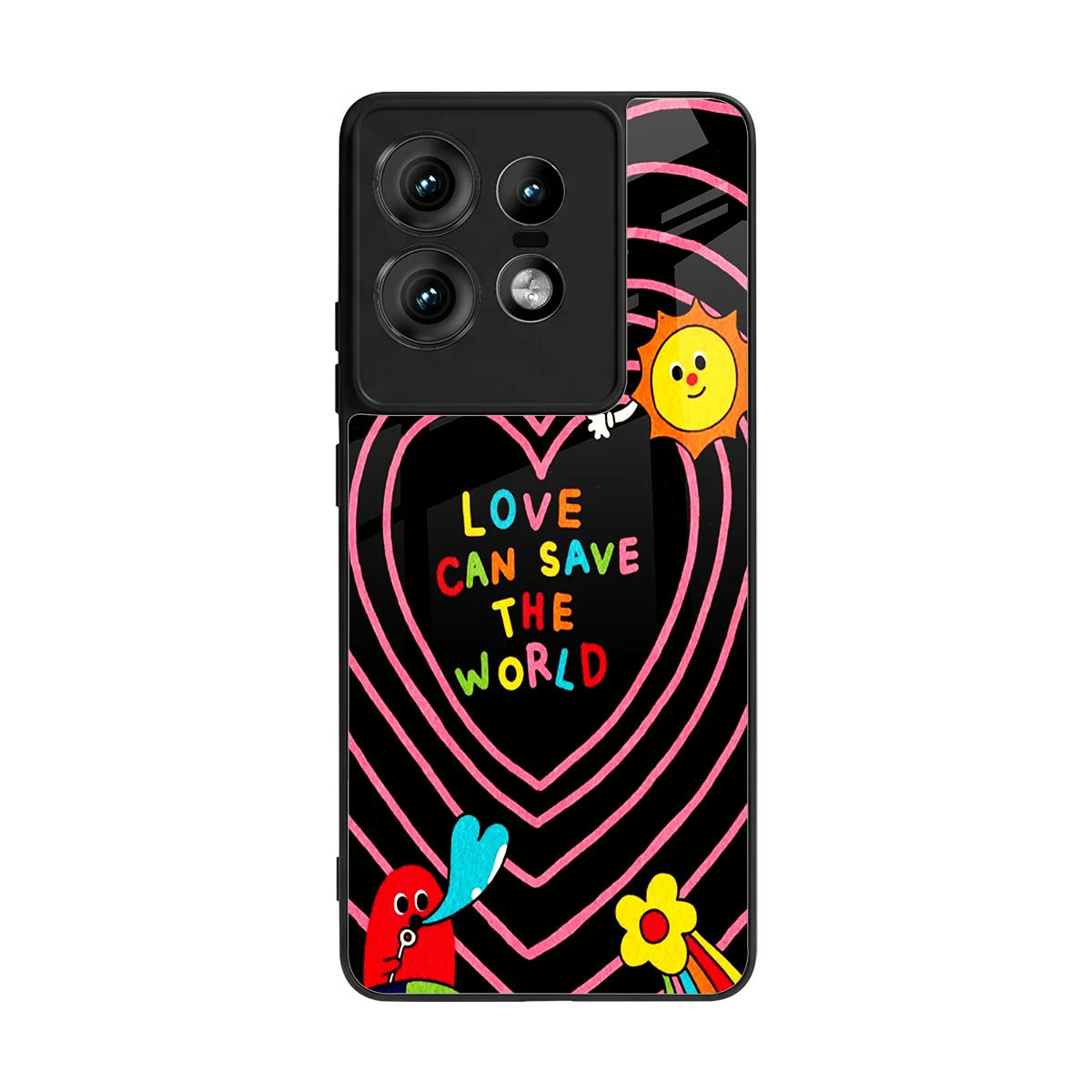 Save With Love back phone cover | glass case for motorola edge 50 pro