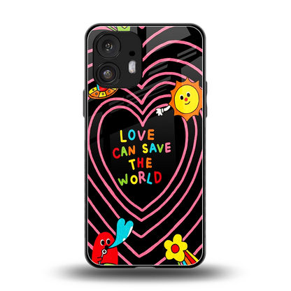 Save With Love back phone cover | glass case for nothing phone 2