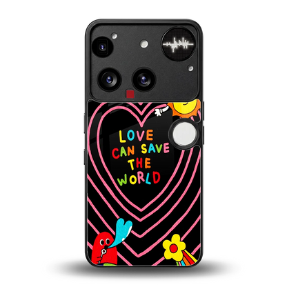 Save With Love back phone cover | glass case for nothing phone 3