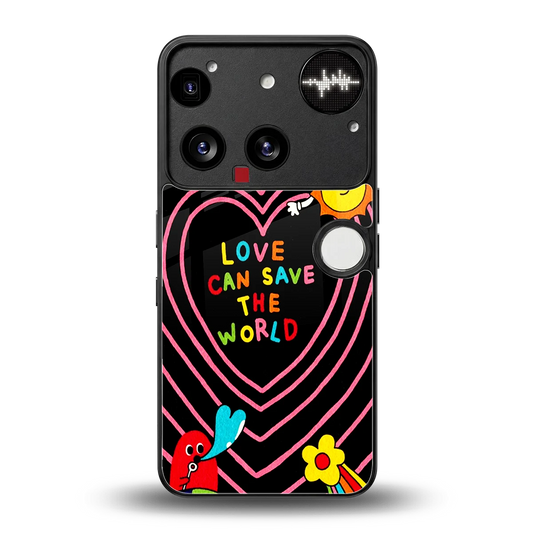 Save With Love back phone cover | glass case for nothing phone 3