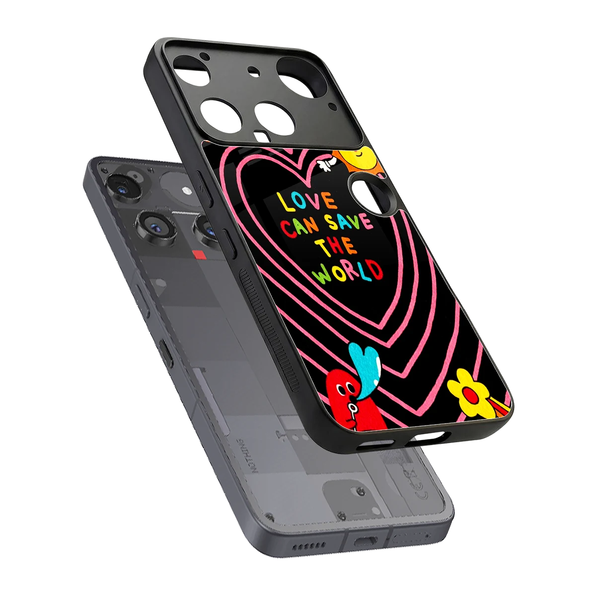Save With Love sleek nothing phone 3 cover with tempered glass back and TPU edges