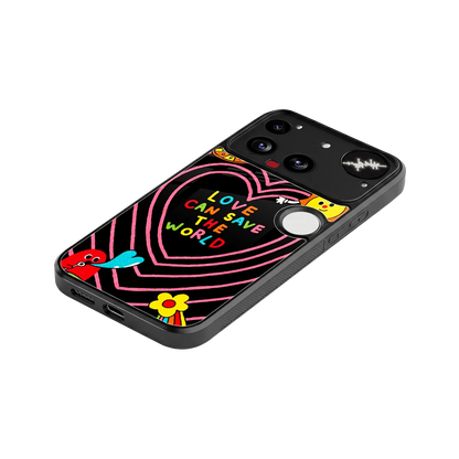Save With Love stylish phone case for nothing phone 3 | glossy glass and slim fit