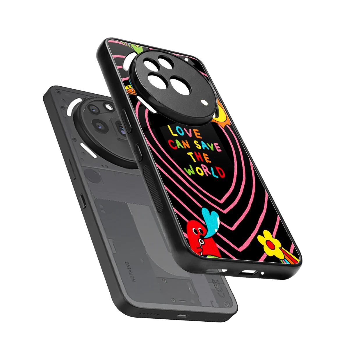 Save With Love sleek nothing phone 3a pro cover with tempered glass back and TPU edges
