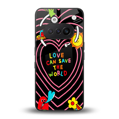 Save With Love back phone cover | glass case for nothing phone 3a
