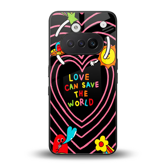 Save With Love back phone cover | glass case for nothing phone 3a