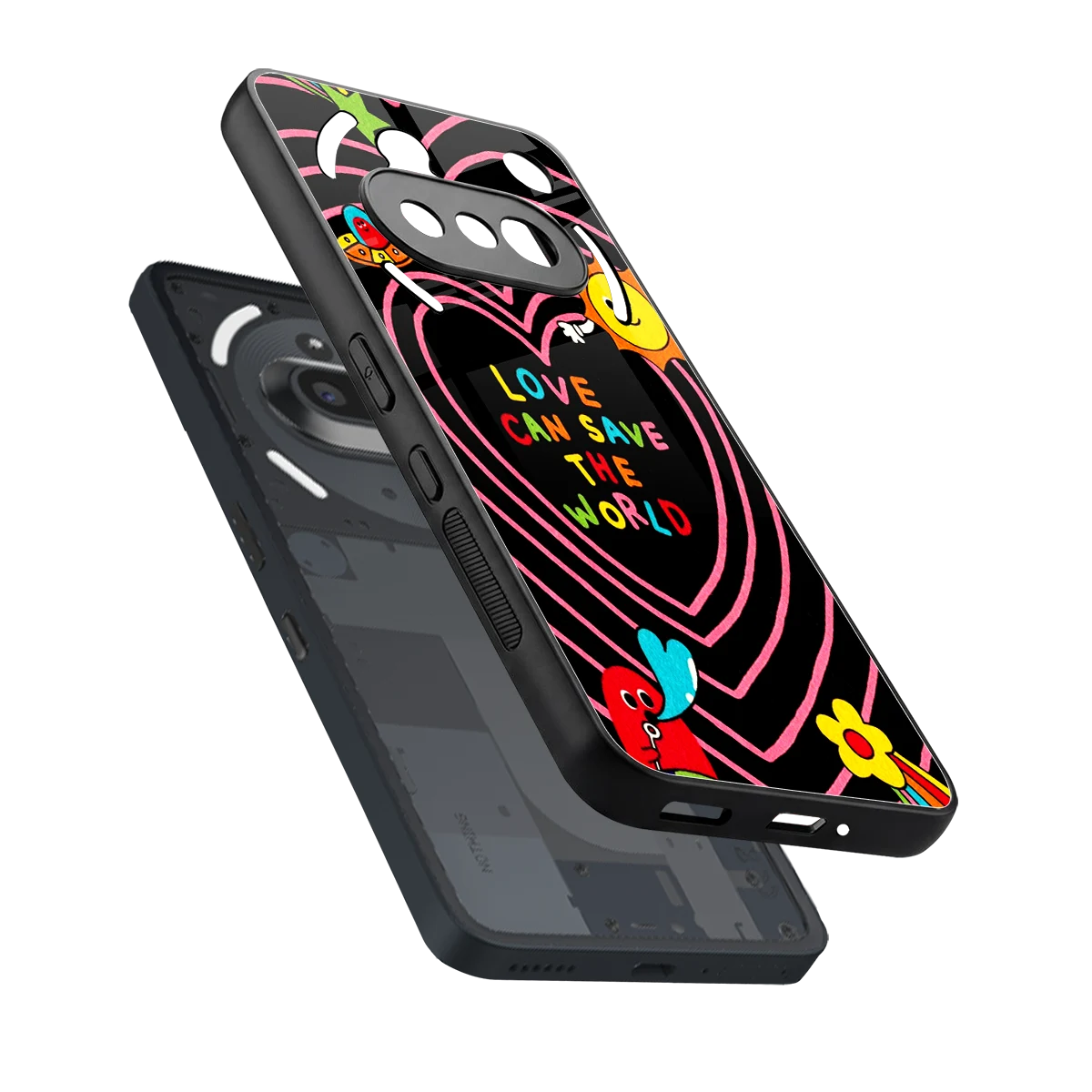 Save With Love sleek nothing phone 3a cover with tempered glass back and TPU edges