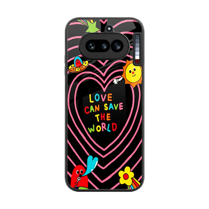 Save With Love back phone cover | glass case for nothing phone 4a