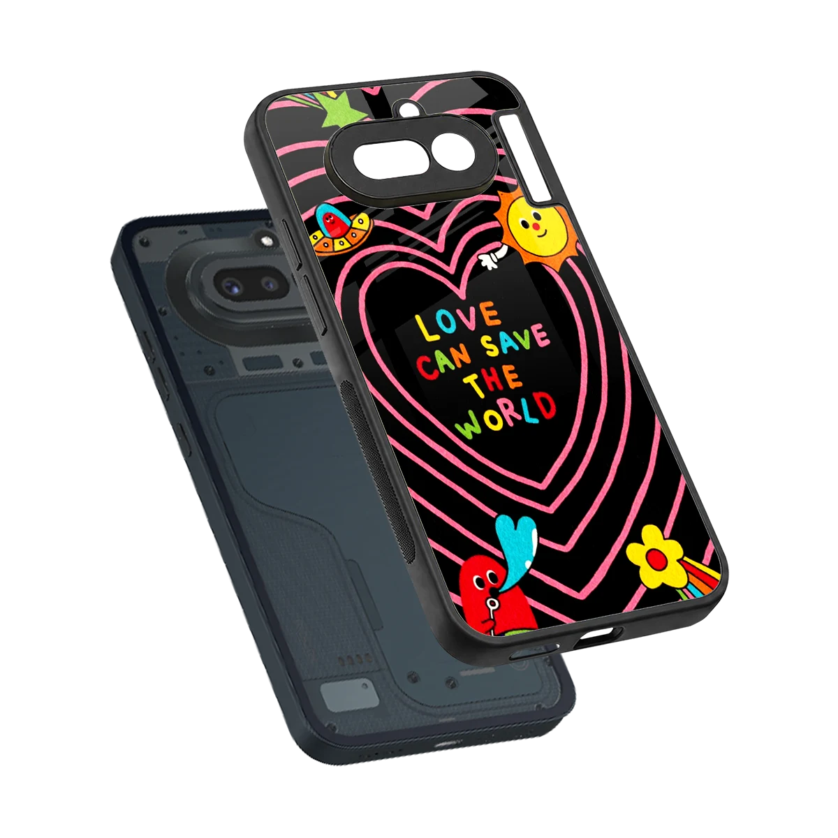 Save With Love sleek nothing phone 4a cover with tempered glass back and TPU edges