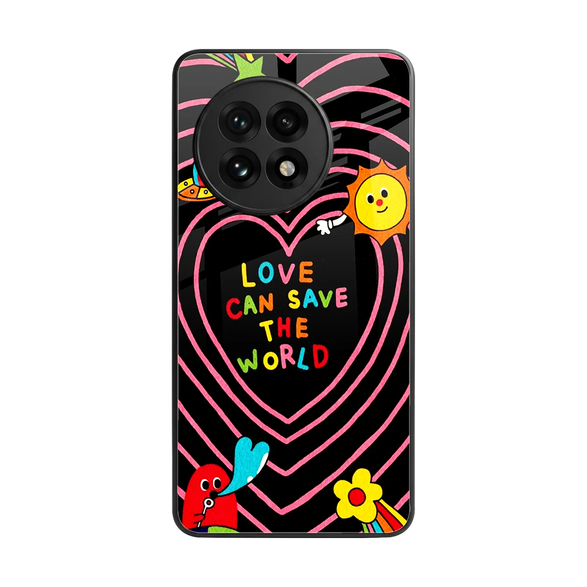 Save With Love back phone cover | glass case for oneplus 13r
