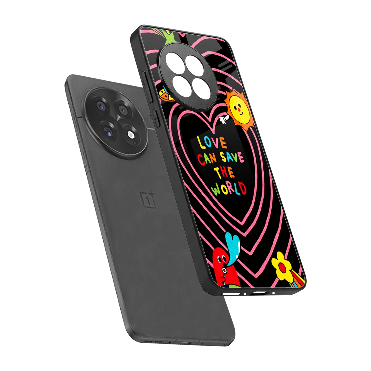 Save With Love sleek oneplus 13r cover with tempered glass back and TPU edges