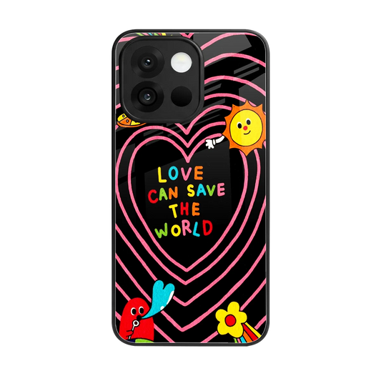 Save With Love back phone cover | glass case for oneplus 13s