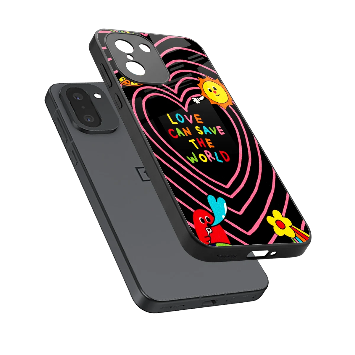 Save With Love sleek oneplus 15r cover with tempered glass back and TPU edges