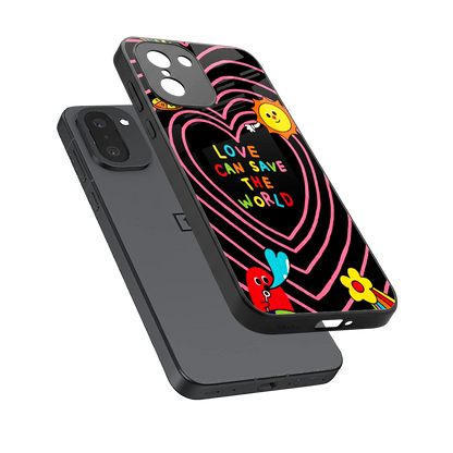 Save With Love sleek oneplus 15r cover with tempered glass back and TPU edges