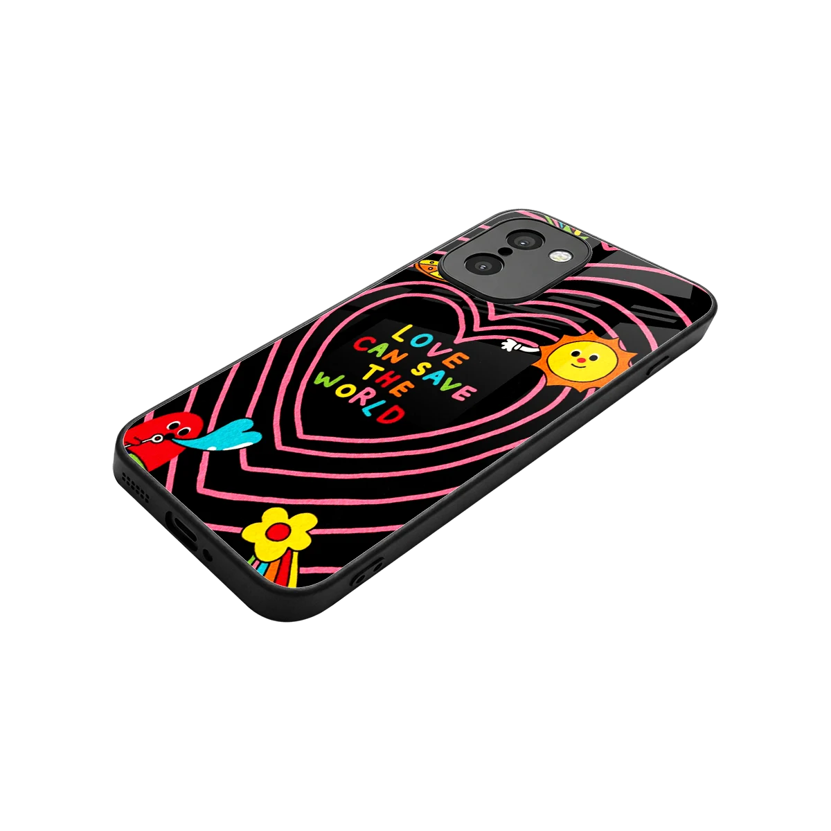Save With Love stylish phone case for oneplus 15r | glossy glass and slim fit