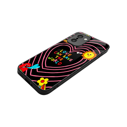 Save With Love stylish phone case for oneplus 15r | glossy glass and slim fit
