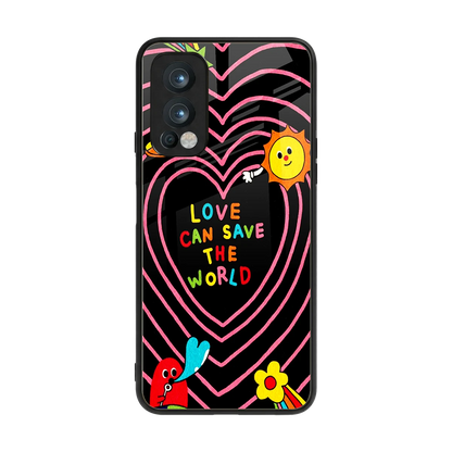 Save With Love back phone cover | glass case for oneplus nord 2