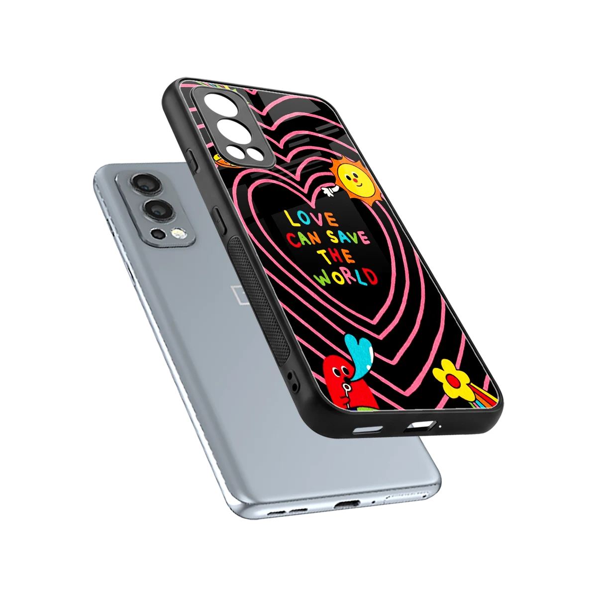 Save With Love sleek oneplus nord 2 cover with tempered glass back and TPU edges
