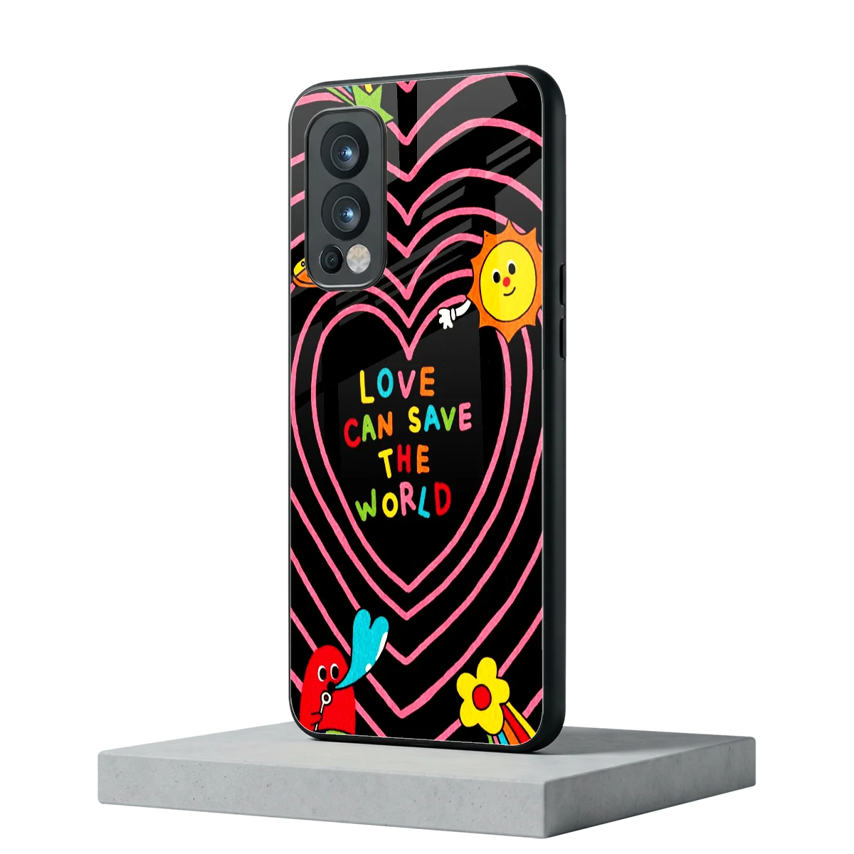 Save With Love oneplus nord 2 mobile cover | shockproof glass phone case
